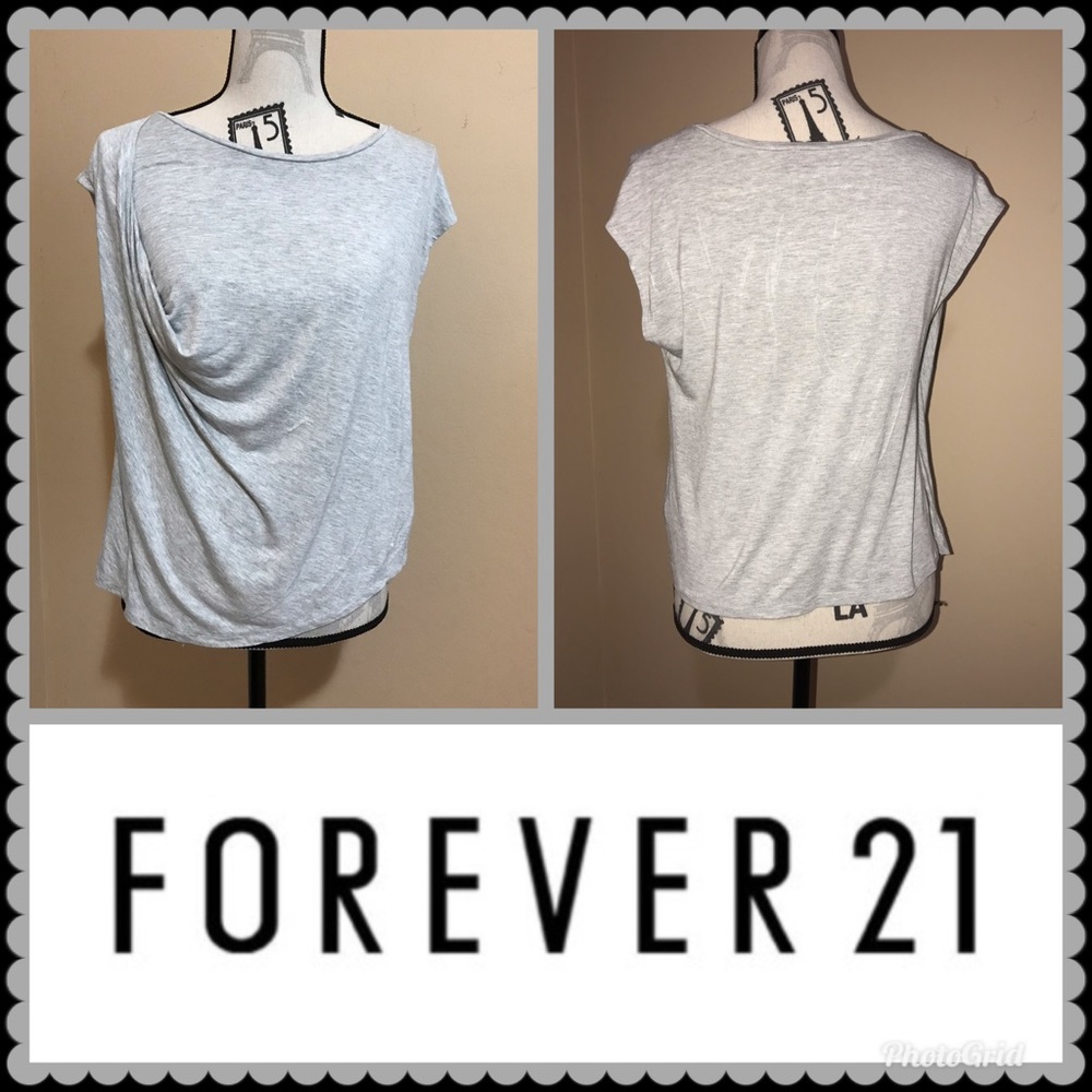 Forever 21 Gray Draped tee shirt. NWOT